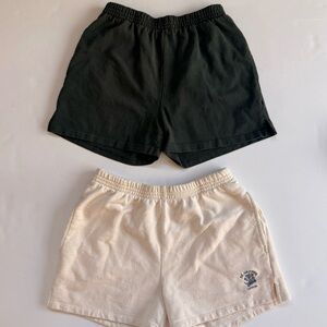 Brandy Melville’s John Galt Green and Cream Sweat Shorts